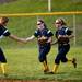Saline Samantha Bruley celebrates with teammates after catching the final out and defeating Chelsea 9-2 on Monday, April 29. Saline won both games. Daniel Brenner I AnnArbor.com